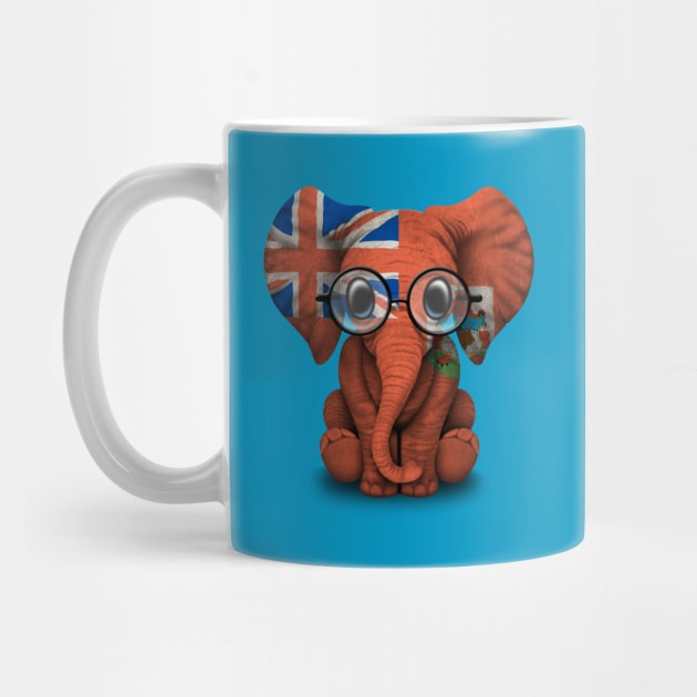 Baby Elephant with Glasses and Bermuda Flag by jeffbartels